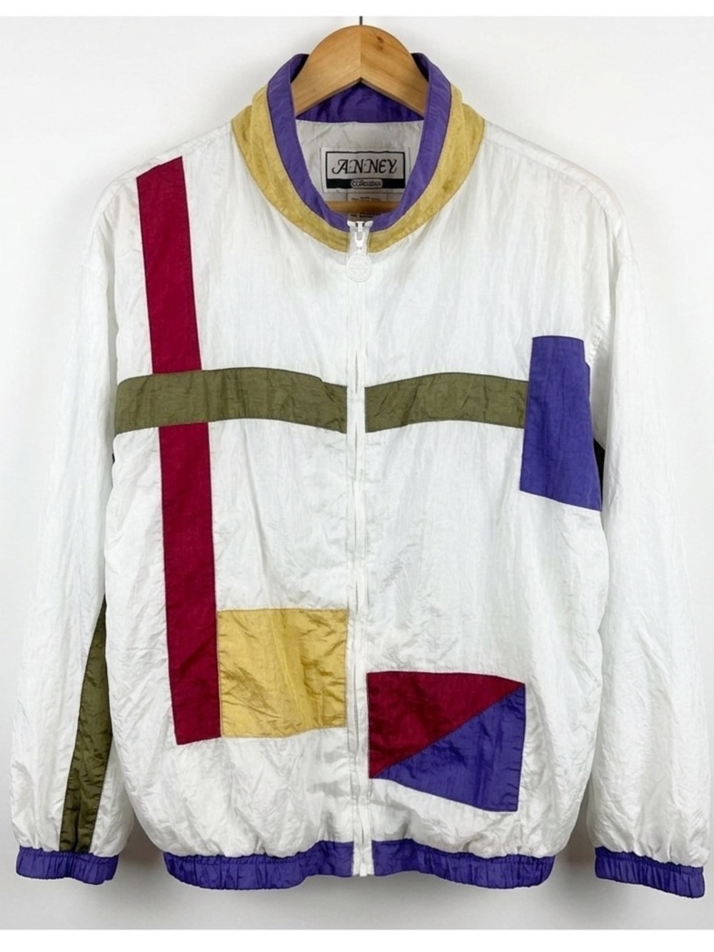 Vintage Women’s Colorblock Bomber Jacket Medium